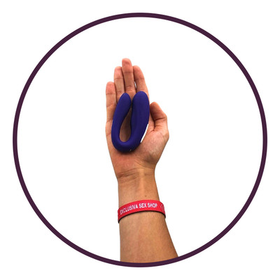 Vibrador de Casal Recarregável em Silicone com Leves Texturas Massageadoras e 9 Modos de Vibração - S-Hande Viviana - 21,5 x 2,6 cm | Disponível em 2 Cores