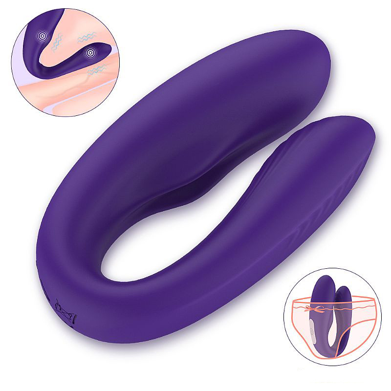Vibrador de Casal Recarregável em Silicone com Leves Texturas Massageadoras e 9 Modos de Vibração - S-Hande Viviana - 21,5 x 2,6 cm | Disponível em 2 Cores - 8