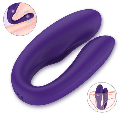 Foto 8 do produto Vibrador de Casal Recarregável em Silicone com Leves Texturas Massageadoras e 9 Modos de Vibração - S-Hande Viviana - 21,5 x 2,6 cm | Disponível em 2 Cores