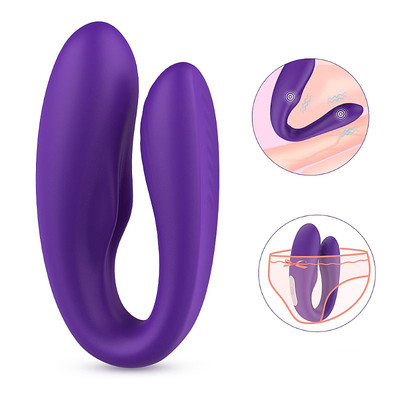 Foto 6 do produto Vibrador de Casal Recarregável em Silicone com Leves Texturas Massageadoras e 9 Modos de Vibração - S-Hande Viviana - 21,5 x 2,6 cm | Disponível em 2 Cores