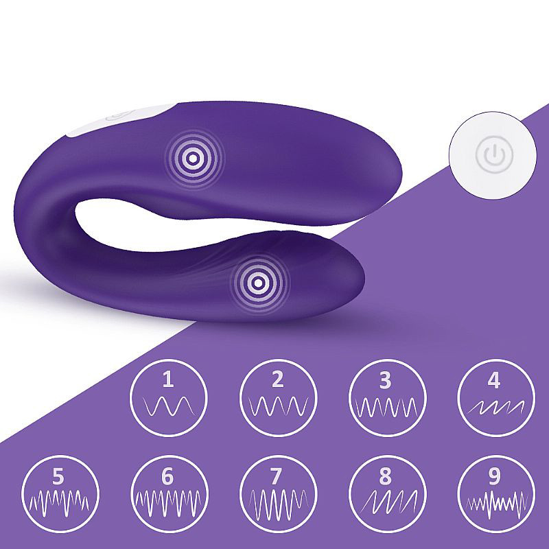 Vibrador de Casal Recarregável em Silicone com Leves Texturas Massageadoras e 9 Modos de Vibração - S-Hande Viviana - 21,5 x 2,6 cm | Disponível em 2 Cores - 11