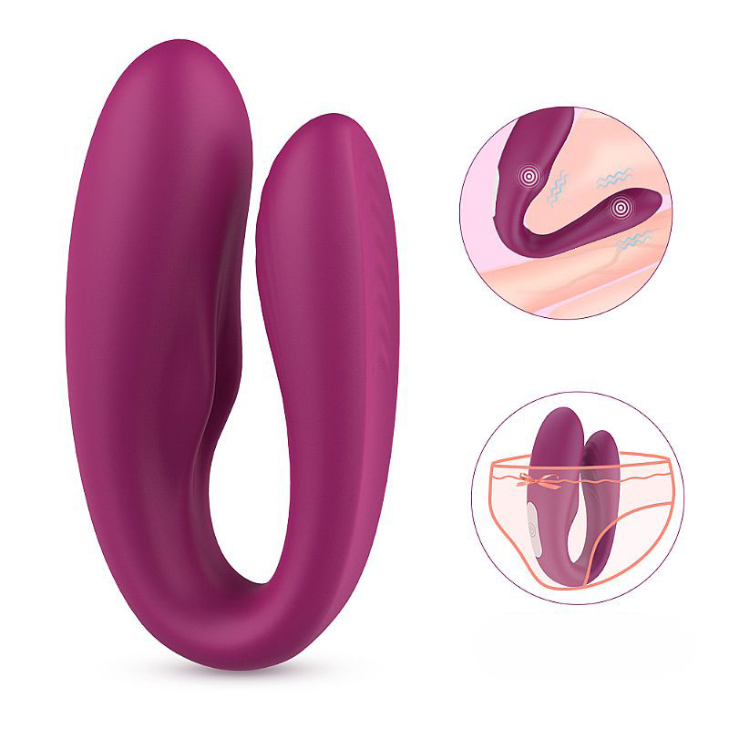Vibrador de Casal Recarregável em Silicone com Leves Texturas Massageadoras e 9 Modos de Vibração - S-Hande Viviana - 21,5 x 2,6 cm | Disponível em 2 Cores - 3