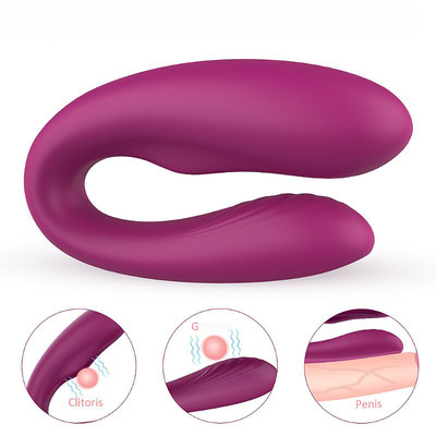 Foto 4 do produto Vibrador de Casal Recarregável em Silicone com Leves Texturas Massageadoras e 9 Modos de Vibração - S-Hande Viviana - 21,5 x 2,6 cm | Disponível em 2 Cores