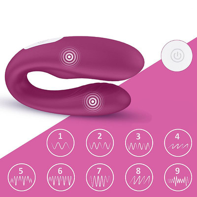 Foto 5 do produto Vibrador de Casal Recarregável em Silicone com Leves Texturas Massageadoras e 9 Modos de Vibração - S-Hande Viviana - 21,5 x 2,6 cm | Disponível em 2 Cores