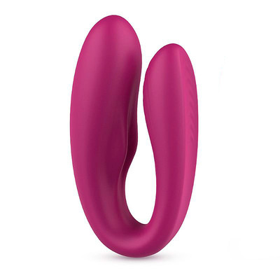 Vibrador de Casal Recarregável em Silicone com Leves Texturas Massageadoras e 9 Modos de Vibração - S-Hande Viviana - 21,5 x 2,6 cm | Disponível em 2 Cores