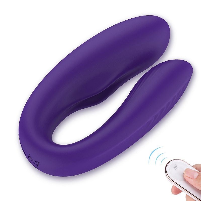 Vibrador de Casal Recarregável em Silicone com Leves Texturas Massageadoras, 9 Modos de Vibração e Controle Remoto Sem Fio - S-Hande Viviana-RCT | 19 x 2,9 cm | Disponível em 2 Cores - 4