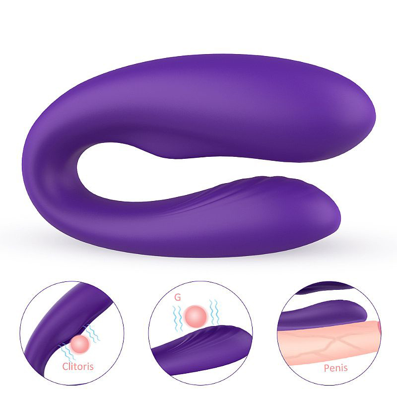 Vibrador de Casal Recarregável em Silicone com Leves Texturas Massageadoras, 9 Modos de Vibração e Controle Remoto Sem Fio - S-Hande Viviana-RCT | 19 x 2,9 cm | Disponível em 2 Cores - 5