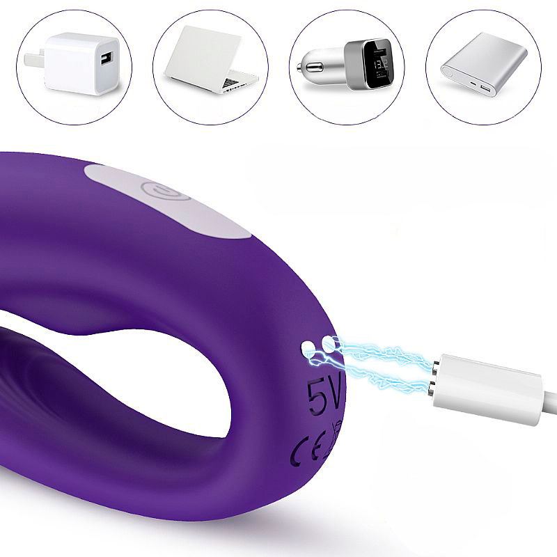 Vibrador de Casal Recarregável em Silicone com Leves Texturas Massageadoras, 9 Modos de Vibração e Controle Remoto Sem Fio - S-Hande Viviana-RCT | 19 x 2,9 cm | Disponível em 2 Cores - 7