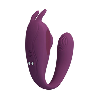 Foto 3 do produto Vibrador de Casal em Silicone com 10 Modos de Vibração e Pulsação, Controle Via Aplicativo e Recarregável - Pretty Love Shey | 8,5 x 2,7 cm