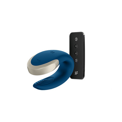 Vibrador de Casal em Silicone com 10 Modos de Vibração, Controle Remoto Sem Fio e Carregamento via Cabo USB Magnético - Satisfyer Double Love - 8,6 x 5,7 cm | Disponível em 3 Cores