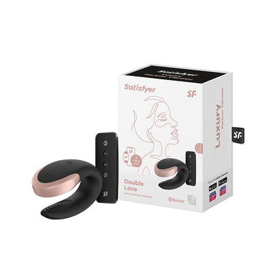 Vibrador de Casal em Silicone com 10 Modos de Vibração, Controle Remoto Sem Fio e Carregamento via Cabo USB Magnético - Satisfyer Double Love - 8,6 x 5,7 cm | Disponível em 3 Cores