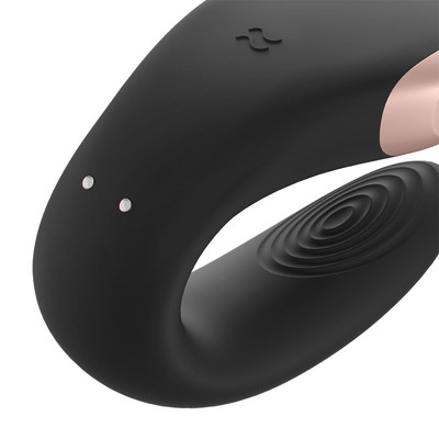 Foto 2 do produto Vibrador de Casal em Silicone com 10 Modos de Vibração, Controle Remoto Sem Fio e Carregamento via Cabo USB Magnético - Satisfyer Double Love - 8,6 x 5,7 cm | Disponível em 3 Cores