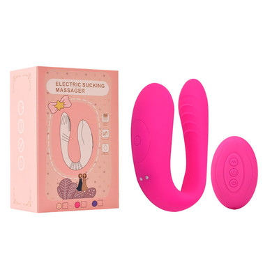 Foto 2 do produto Vibrador para Casal em Silicone com 10 Modos de Vibração e Controle Remoto sem Fio, Recarregável - Electric Sucking Massager
