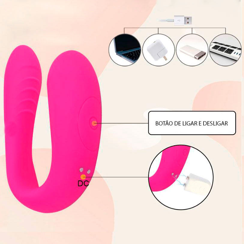 Vibrador para Casal em Silicone com 10 Modos de Vibração e Controle Remoto sem Fio, Recarregável - Electric Sucking Massager - 6