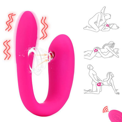 Vibrador para Casal em Silicone com 10 Modos de Vibração e Controle Remoto sem Fio, Recarregável - Electric Sucking Massager