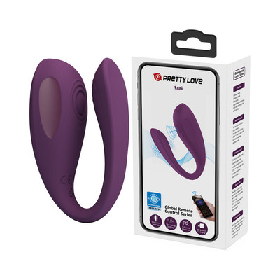 Foto 2 do produto Vibrador para Casal em Silicone com 10 Modos de Vibração e Pulsação com Controle via Aplicativo - Pretty Love Aari