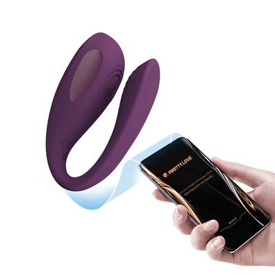 Vibrador para Casal em Silicone com 10 Modos de Vibração e Pulsação com Controle via Aplicativo - Pretty Love Aari