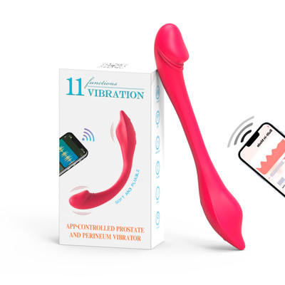 Vibrador de Casal em Silicone com 11 Modos de Vibração, Recarregável e Controle via Aplicativo - 21,2 x 2,7 cm | Disponível em 2 Cores