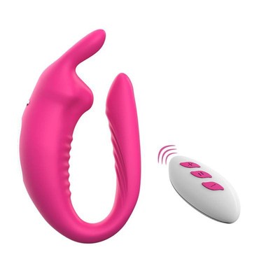 Foto 4 do produto Vibrador para Casal em Silicone com 12 Modos de Vibração e Controle Remoto Sem Fio - Pleasure Dreams | 18,5 x 3,4 cm
