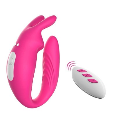 Vibrador para Casal em Silicone com 12 Modos de Vibração e Controle Remoto Sem Fio - Pleasure Dreams | 18,5 x 3,4 cm
