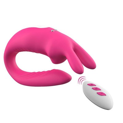 Foto 5 do produto Vibrador para Casal em Silicone com 12 Modos de Vibração e Controle Remoto Sem Fio - Pleasure Dreams | 18,5 x 3,4 cm