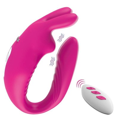 Foto 6 do produto Vibrador para Casal em Silicone com 12 Modos de Vibração e Controle Remoto Sem Fio - Pleasure Dreams | 18,5 x 3,4 cm