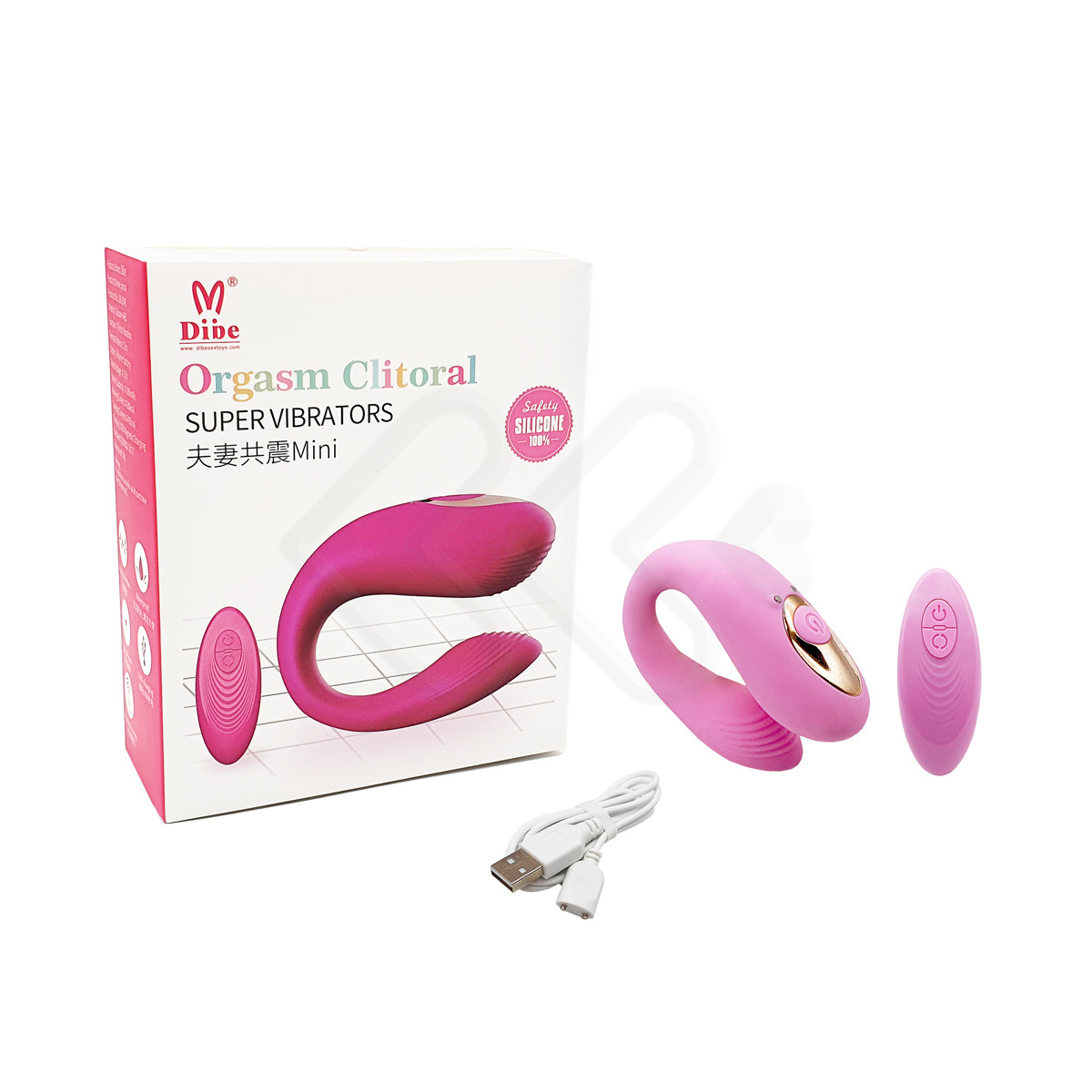 Vibrador para Casal em Silicone com 7 Modos de Vibração e Controle Remoto Sem Fio - Dibe Orgasm Clitorial Super Vibrators | 10,5 x 2,7 cm | Disponível em 2 Cores - 5