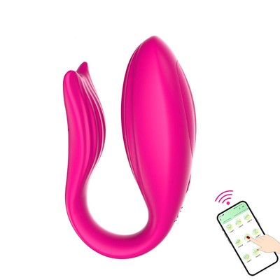 Foto 3 do produto Vibrador para Casal em Silicone com 9 Modos de Vibração, Aplicativo e Recarregável - SI Ariel APP | 20 x 3,1 cm