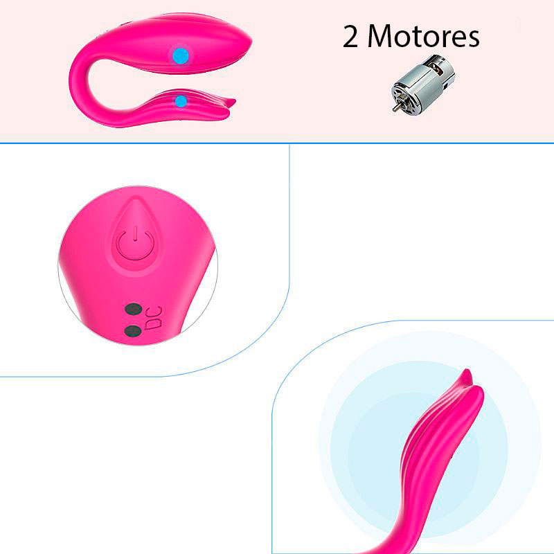 Vibrador para Casal em Silicone com 9 Modos de Vibração, Aplicativo e Recarregável - SI Ariel APP | 20 x 3,1 cm - 5