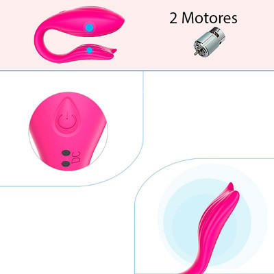 Foto 5 do produto Vibrador para Casal em Silicone com 9 Modos de Vibração, Aplicativo e Recarregável - SI Ariel APP | 20 x 3,1 cm