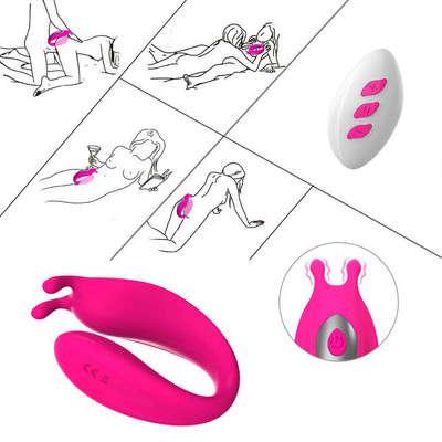 Foto 4 do produto Vibrador para Casal em Silicone Atóxico com 12 Modos de Vibração e Controle Remoto sem Fio - 11 x 3,6 cm | Disponível em 2 Cores