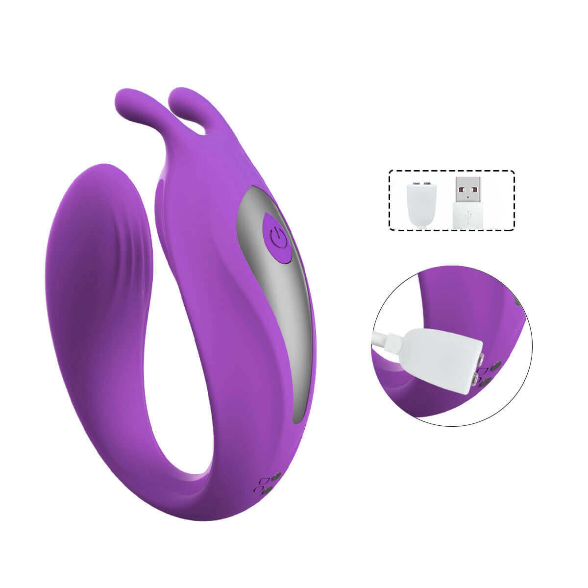 Vibrador para Casal em Silicone Atóxico com 12 Modos de Vibração e Controle Remoto sem Fio - 11 x 3,6 cm | Disponível em 2 Cores - 6