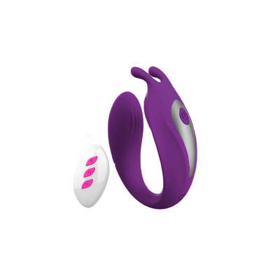Foto 8 do produto Vibrador para Casal em Silicone Atóxico com 12 Modos de Vibração e Controle Remoto sem Fio - 11 x 3,6 cm | Disponível em 2 Cores