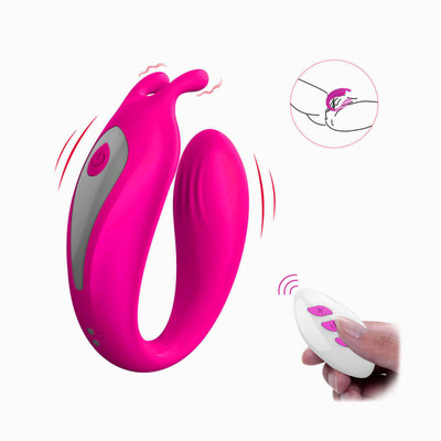 Vibrador para Casal em Silicone Atóxico com 12 Modos de Vibração e Controle Remoto sem Fio - 11 x 3,6 cm | Disponível em 2 Cores