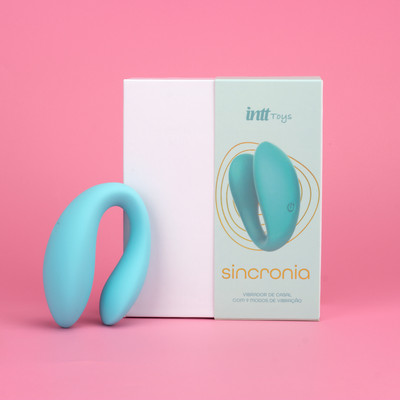Vibrador para Casal em Silicone Cirúrgico com 9 Modos de Vibração e Resistente à Água - Intt Toys Sincronia