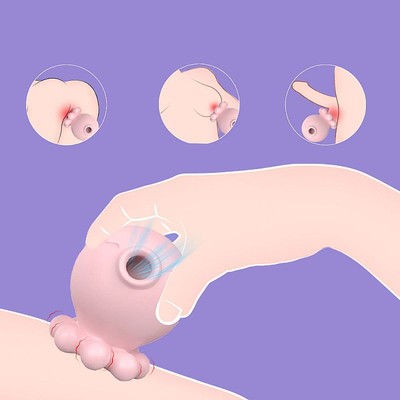 Foto 2 do produto Vibrador Clitoriano Recarregável Via Cabo USB Magnético no Formato de Polvo com 9 Modos de Pulsação e 9 modos de Vibração - Kiss Baby S-Hande | 7,1 x 6,0 cm