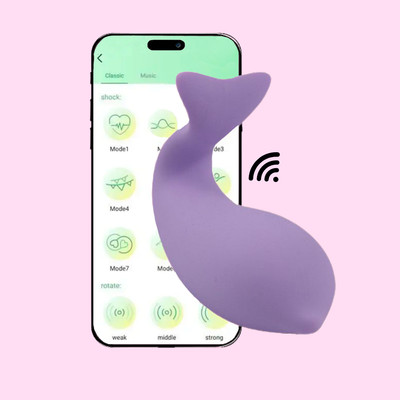 Foto 1 do produto Vibrador de Ponto G em Forma de Golfinho com 9 Modos de Vibração, App Interativo e Recarregável - Dolphin | 6,8 x 3,2 cm