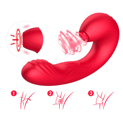 Foto 1 do produto Vibrador de Clitóris e Ponto G Recarregável com 10 Modos de Pulsação e 7 Modos de Vibração - Aoleisi | 30 x 3,9 cm | Disponível em 2 Cores