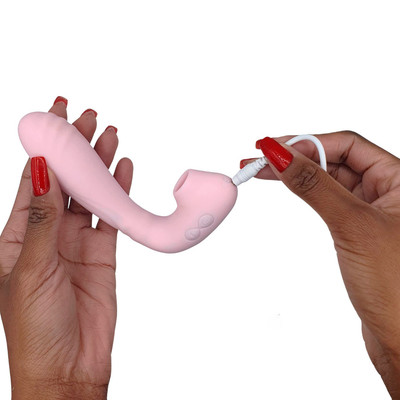 Vibrador de Clitóris e Ponto G Recarregável com 10 Modos de Vibrações e Pulsações - Delight | 9,3 x 3,1 cm