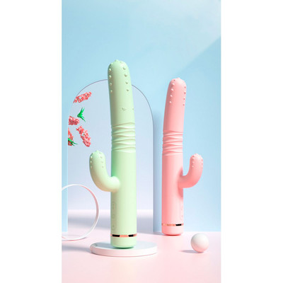 Vibrador de Clitóris e Ponto G Recarregável no Formato de Cacto com Função Aquecimento, 10 Modos de Vibrações e 7 Modos Vai e Vem - Lilo Vibrator We Love | Disponível em 2 Cores