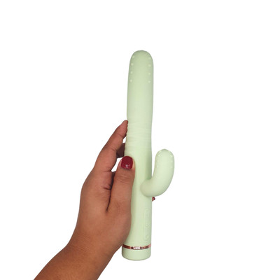 Vibrador de Clitóris e Ponto G Recarregável no Formato de Cacto com Função Aquecimento, 10 Modos de Vibrações e 7 Modos Vai e Vem - Lilo Vibrator We Love | Disponível em 2 Cores