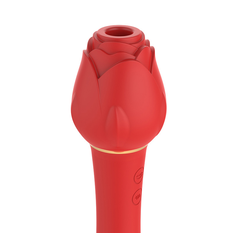 Vibrador de Clitóris e Ponto G Recarregável no Formato de Rosa Com 10 Modos de Vibrações e 5 Modos de Sucção - Essence Toys The Rose Wand | 22,5 x 4,5 cm - 3