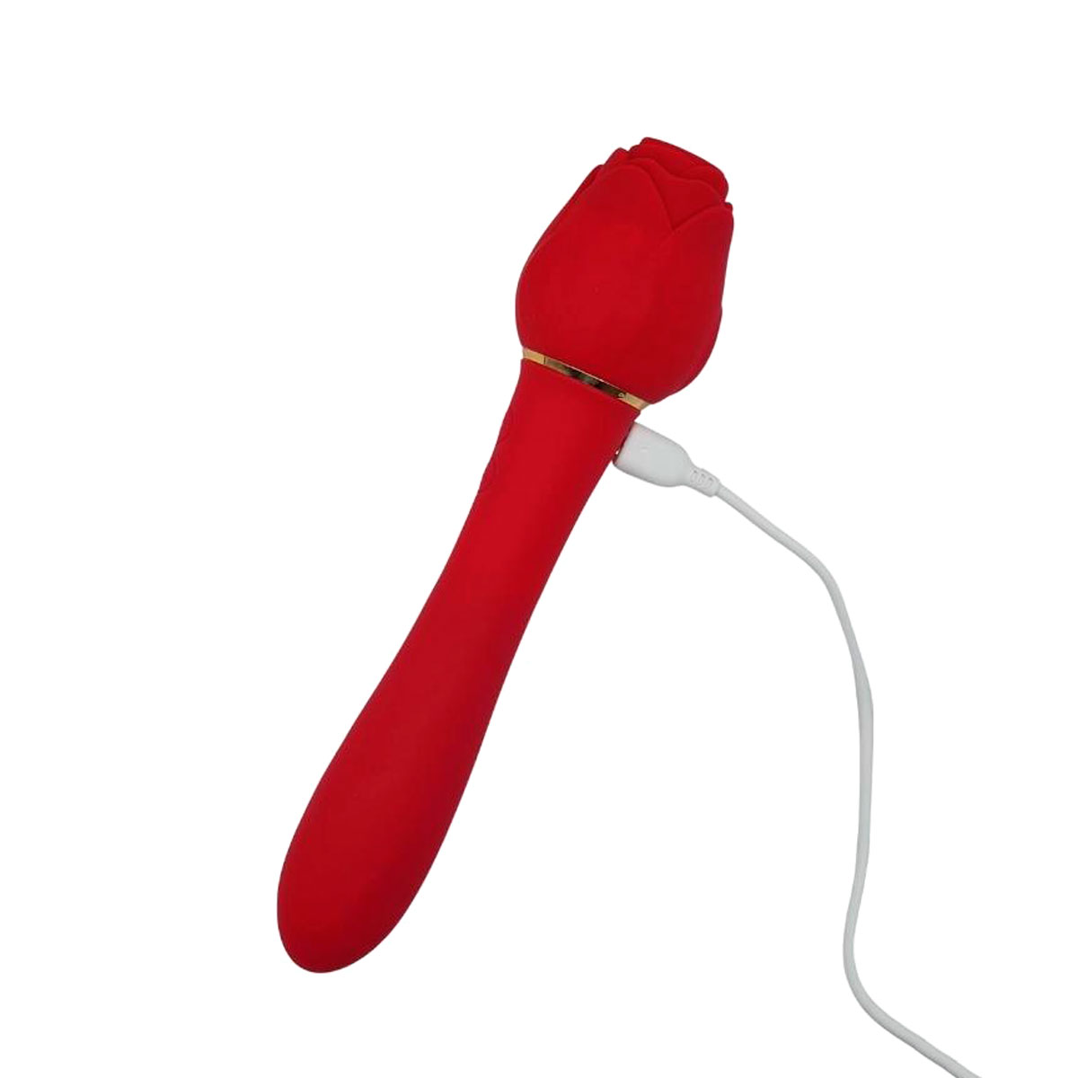 Vibrador de Clitóris e Ponto G Recarregável no Formato de Rosa Com 10 Modos de Vibrações e 5 Modos de Sucção - Essence Toys The Rose Wand | 22,5 x 4,5 cm - 5