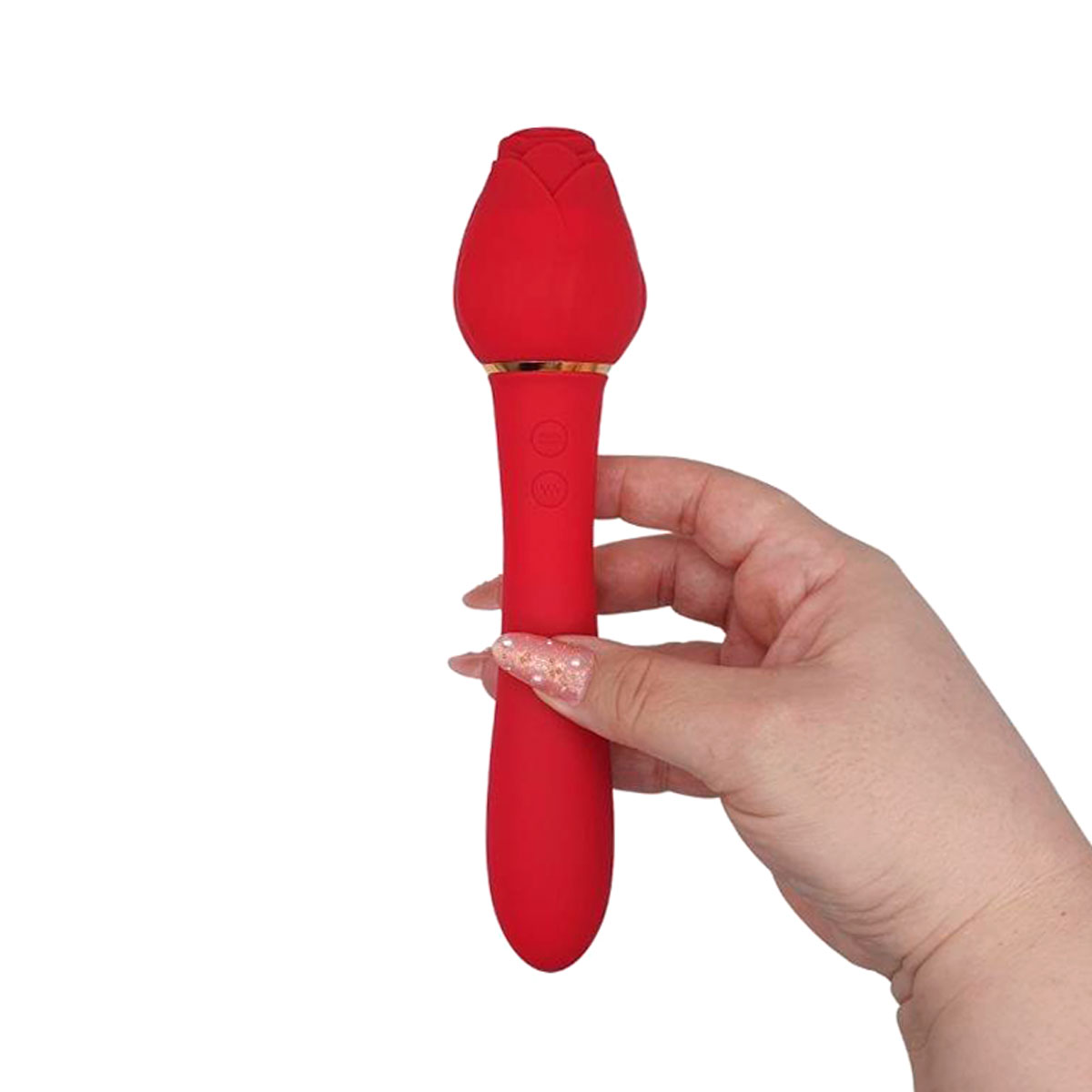 Vibrador de Clitóris e Ponto G Recarregável no Formato de Rosa Com 10 Modos de Vibrações e 5 Modos de Sucção - Essence Toys The Rose Wand | 22,5 x 4,5 cm - 6