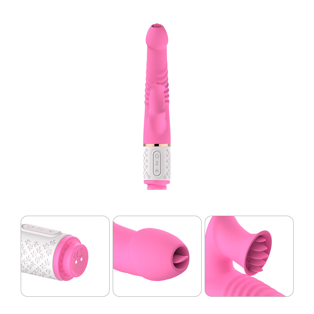 Vibrador de Clitóris e Ponto G Recarregável com Função Aquecimento, 7 Movimentos Vai e Vem e 7 Modos de Vibrações em Movimentos de Língua - Super Vibrators | 13 x 3,3 cm - 6