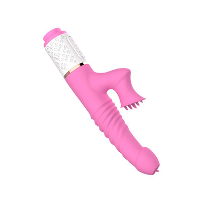 Vibrador de Clitóris e Ponto G Recarregável com Função Aquecimento, 7 Movimentos Vai e Vem e 7 Modos de Vibrações em Movimentos de Língua - Super Vibrators | 13 x 3,3 cm