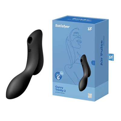 Foto 1 do produto Vibrador de Clitóris e Ponto G Recarregável com Motor Duplo, 11 Ondas de Pressão e 12 Programas de Vibração - Satisfyer Curvy Trinity 2 | Disponível em 2 Cores