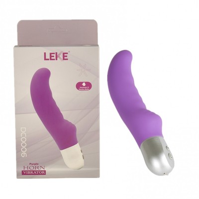Vibrador Estimulador de Clitóris e Ponto G Recarregável em Silicone com 10 Modos de Vibrações  - Leke Horn | 9 x 3,4 cm