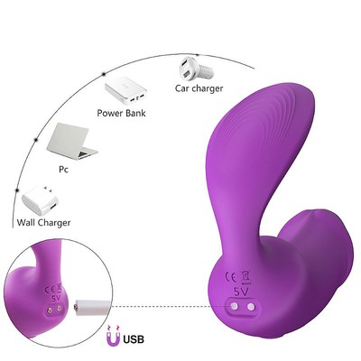 Foto 3 do produto Vibrador de Clitóris e Ponto G Recarregável em Silicone com  9 Modos de Vibrações e Controle Remoto Sem Fio - S-hande Sparrow-RCT | 17,0 x 3,3cm | Disponível em 2 Cores