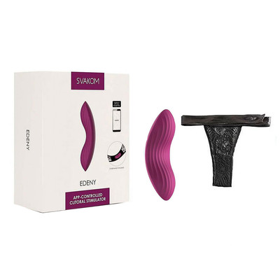 Foto 7 do produto Vibrador de Clitóris Recarregável com 11 Modos de Vibração e Calcinha - Svakom Edeny |  9 x 3 cm